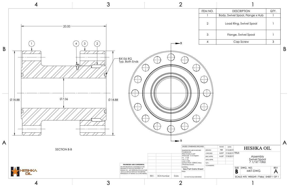 SWSP-710-20 7 1 16in 10ksi SwivelSpool Flange Assembly Marketing